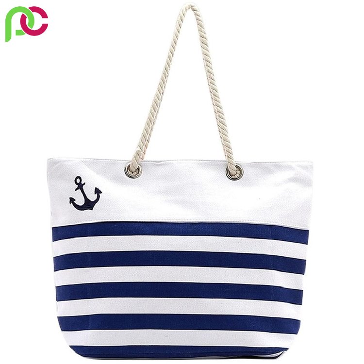Wholesale Women Summer Canvas Tote Bag Ladies black color canvas tote Large straw Beach Bag Custom Size Beach Shopping Bags