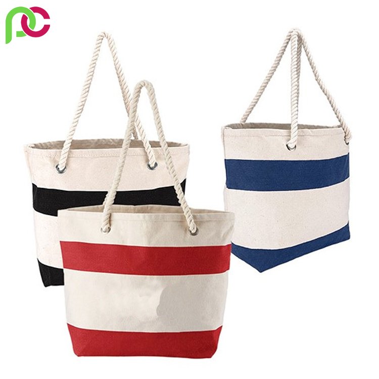 Wholesale Women Summer Canvas Tote Bag Ladies black color canvas tote Large straw Beach Bag Custom Size Beach Shopping Bags