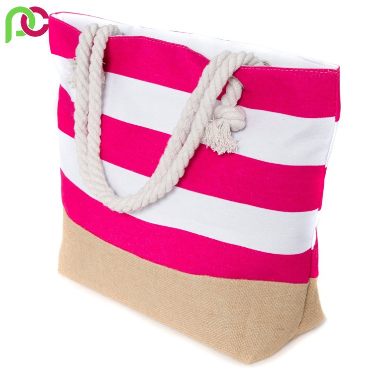 Wholesale Women Summer Canvas Tote Bag Ladies black color canvas tote Large straw Beach Bag Custom Size Beach Shopping Bags
