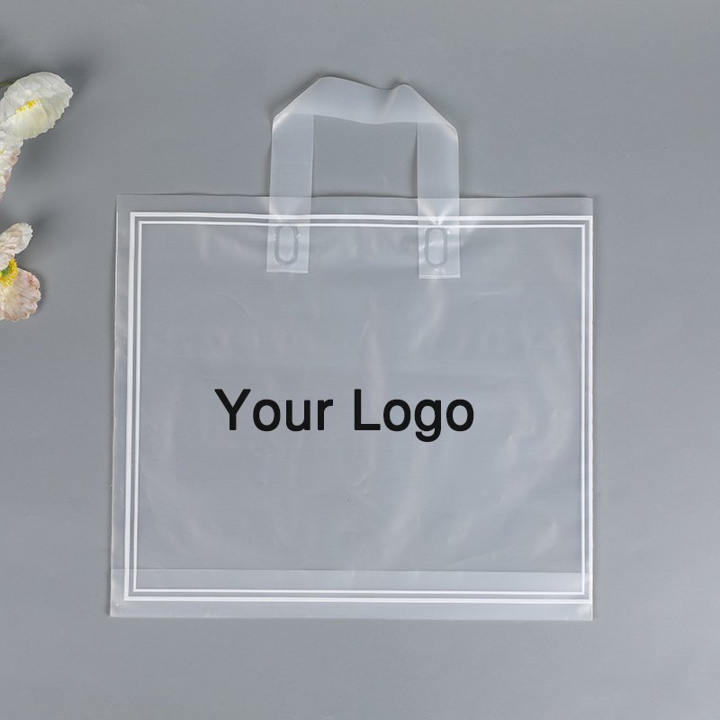 Hot Sale Plastic shopping bags with handle Pe transparent custom logo Ziplock Pe Zipper Bag For Cloth