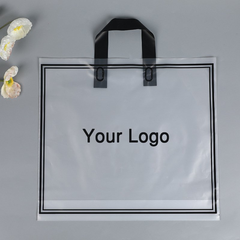 Hot Sale Plastic shopping bags with handle Pe transparent custom logo Ziplock Pe Zipper Bag For Cloth