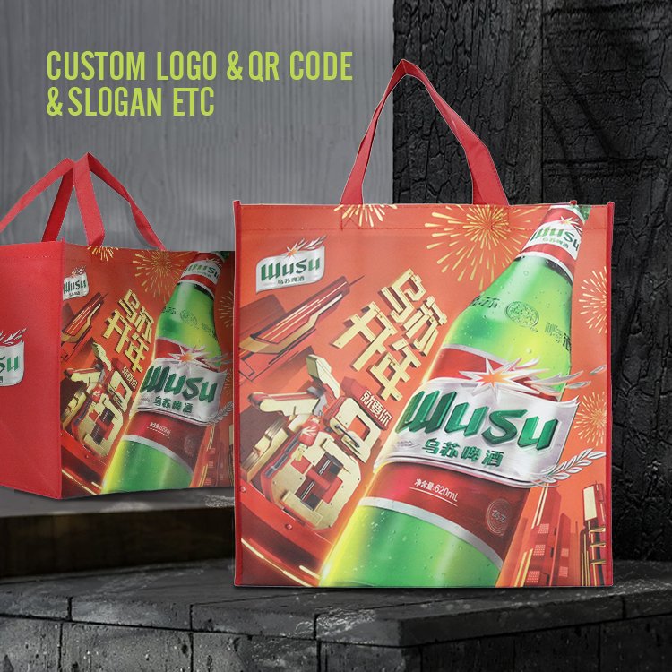 Eco Laminated Printed Non-woven Fabric Carry Tote Shopping Bag With Logo