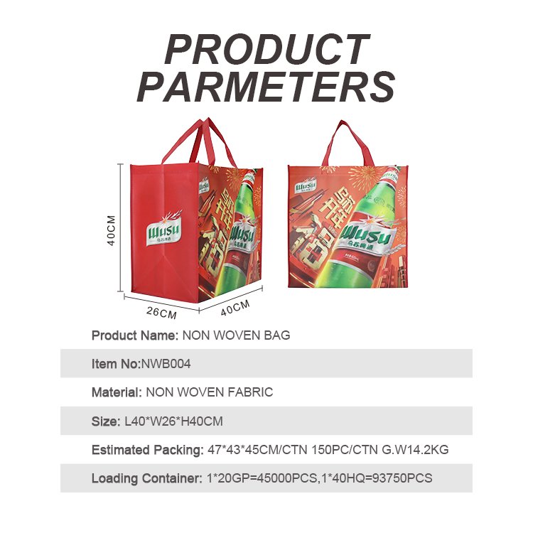 Eco Laminated Printed Non-woven Fabric Carry Tote Shopping Bag With Logo