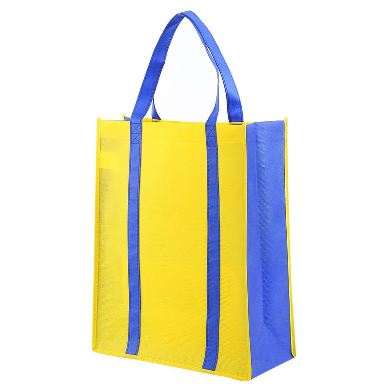 Heavy Duty Grocery Tote bags With Reinforced Long Handles To The Bottom shopping Pp Non Woven With Pocket Custom Logo Print