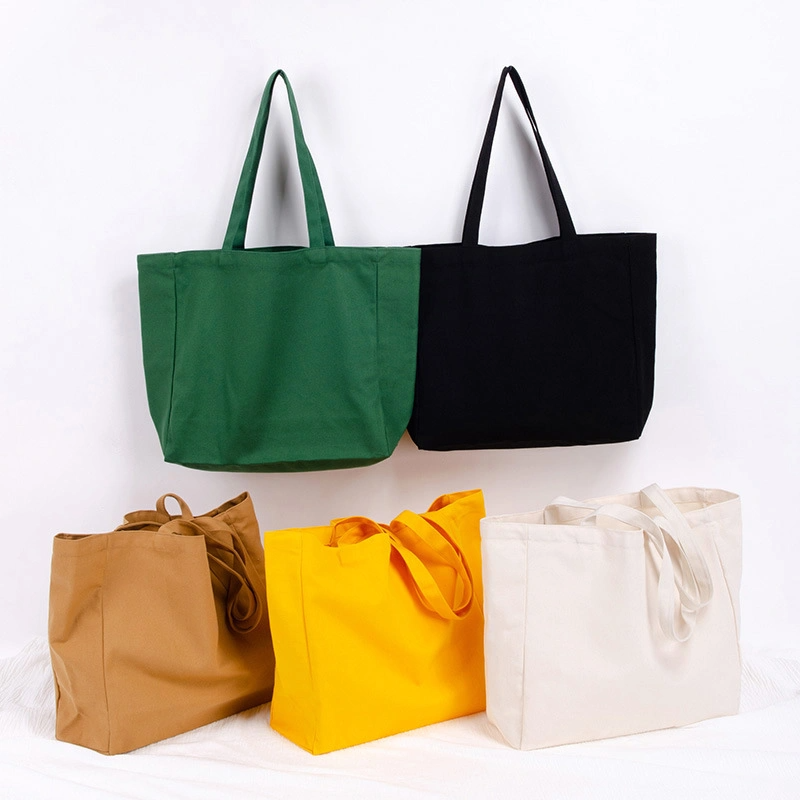 Reusable Promotional Cotton Canvas Shopping Bag Double Handle Beach Canvas Tote Bag