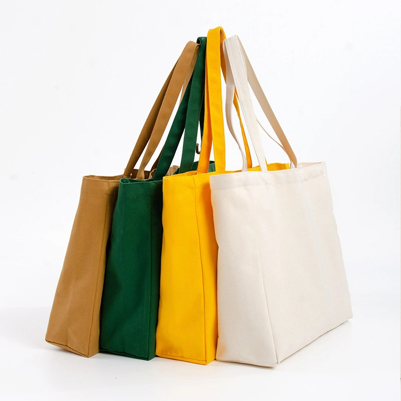 Reusable Promotional Cotton Canvas Shopping Bag Double Handle Beach Canvas Tote Bag