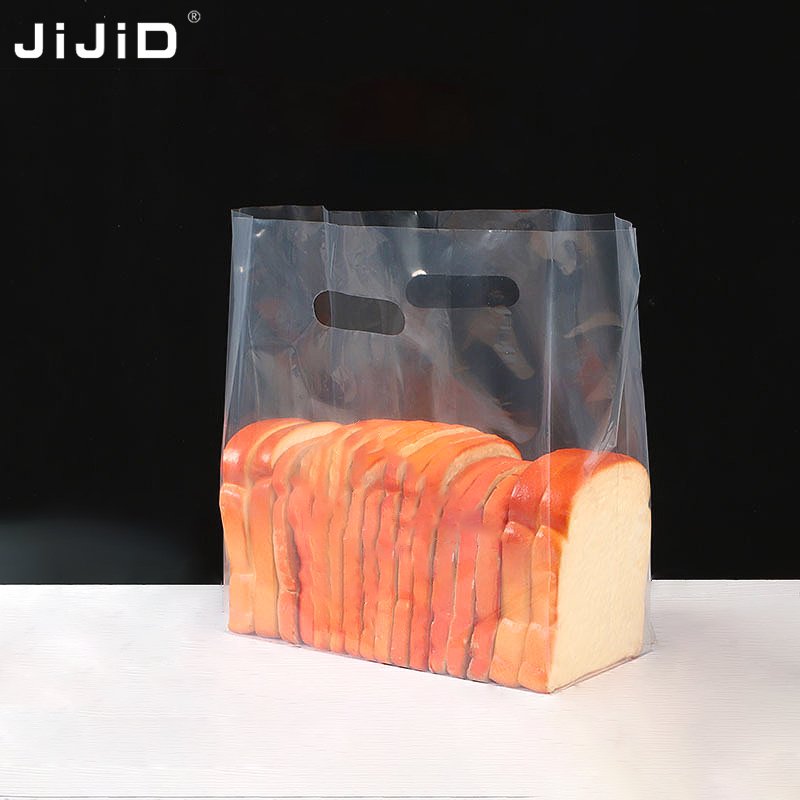 JIJID Transparent Tshirt Bag Plastic Shopping Bags Bread Pack Ldpe Clear Plastic Bag Die-cut Custom Packaging With Handle
