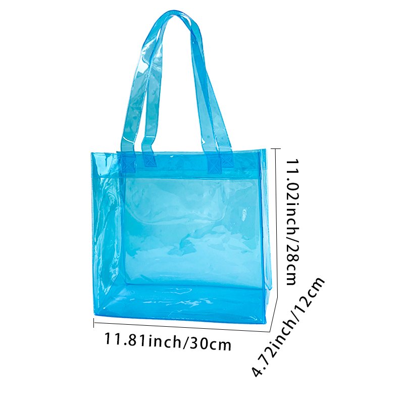 Reusable Transparent Pvc Handbag Fashion Shopping Bags With Logos Plastic Shopping Tote Bag Large PVC Plastic Beach Bag