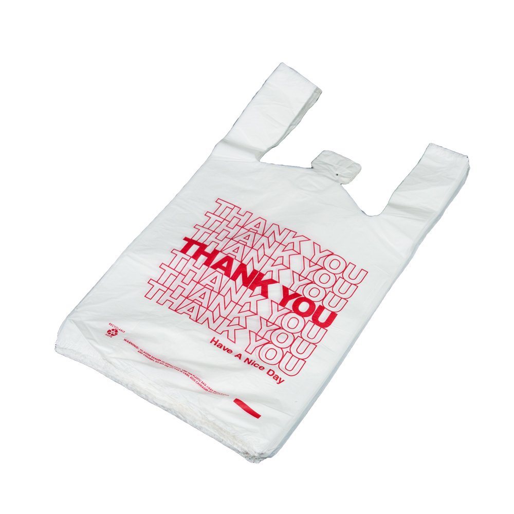Factory Price eco nylon biodegradable shopping plastic bag t-shirt bag with printing