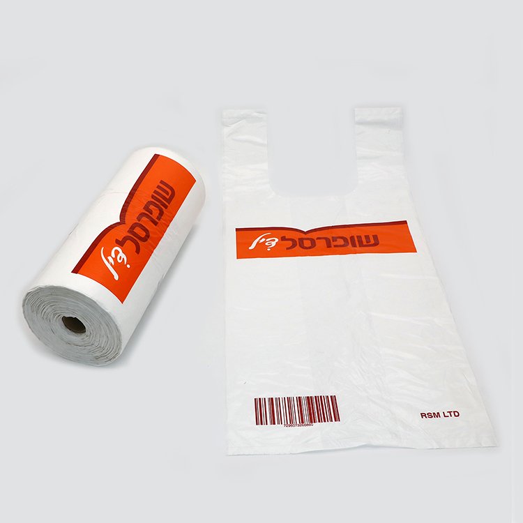 Factory Price eco nylon biodegradable shopping plastic bag t-shirt bag with printing