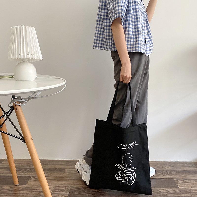 8oz Custom Logo Promotional Tote Shopping Canvas Organic Cotton Bags