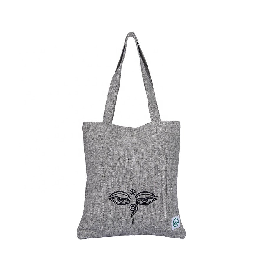 Wholesale Custom Printed Eco Cotton Grocery Tote Bag Portable Foldable Canvas Letter Pattern Reusable PP Shopping Tote NP
