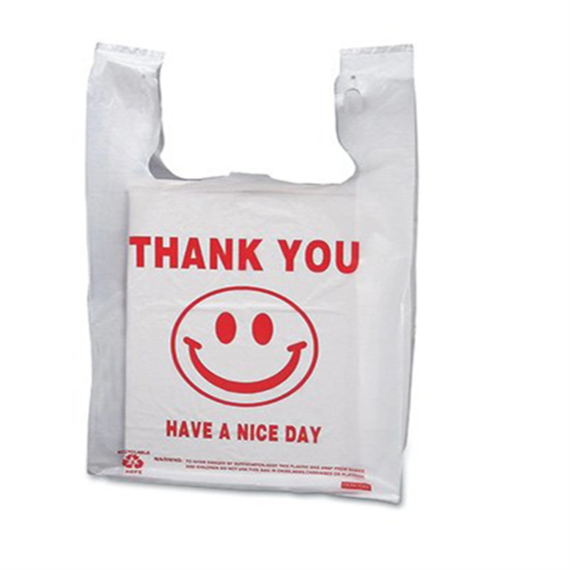 100% biodegradable plastic T-shirt shopping bag with good price and fast shipment