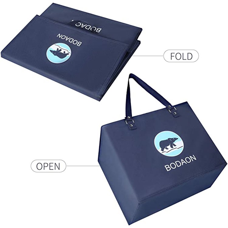 Eco friendly Insulated Grocery shopping Bag reusable Printed blue thermal insulation delivery refrigeration Simple cooler bag