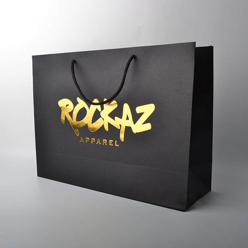 Custom Logo Printed Eco Ribbon Handle Clothing Paper Bag Gift Shopping Bag Paperbag