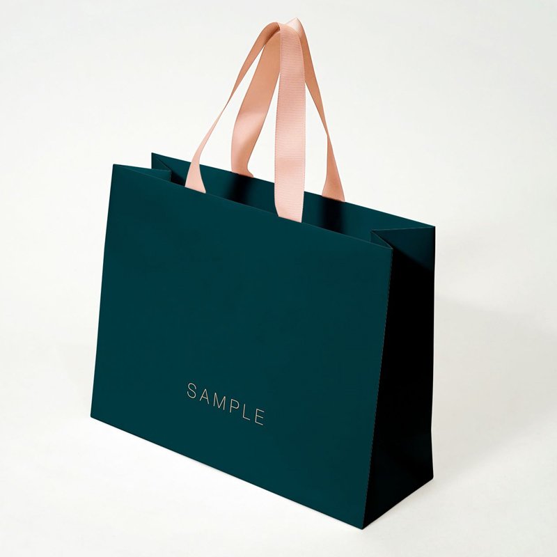 Custom Logo Printed Eco Ribbon Handle Clothing Paper Bag Gift Shopping Bag Paperbag