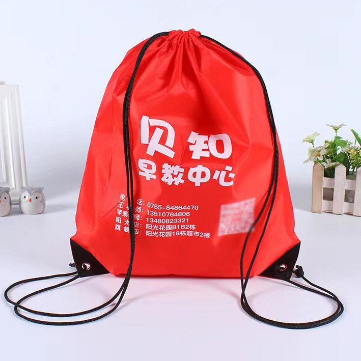 And Backpack Drawstring Bags Wholesale Customized Shop Gym Sport Logo Promotional Polyester Nylon Waterproof Bulk String Bag
