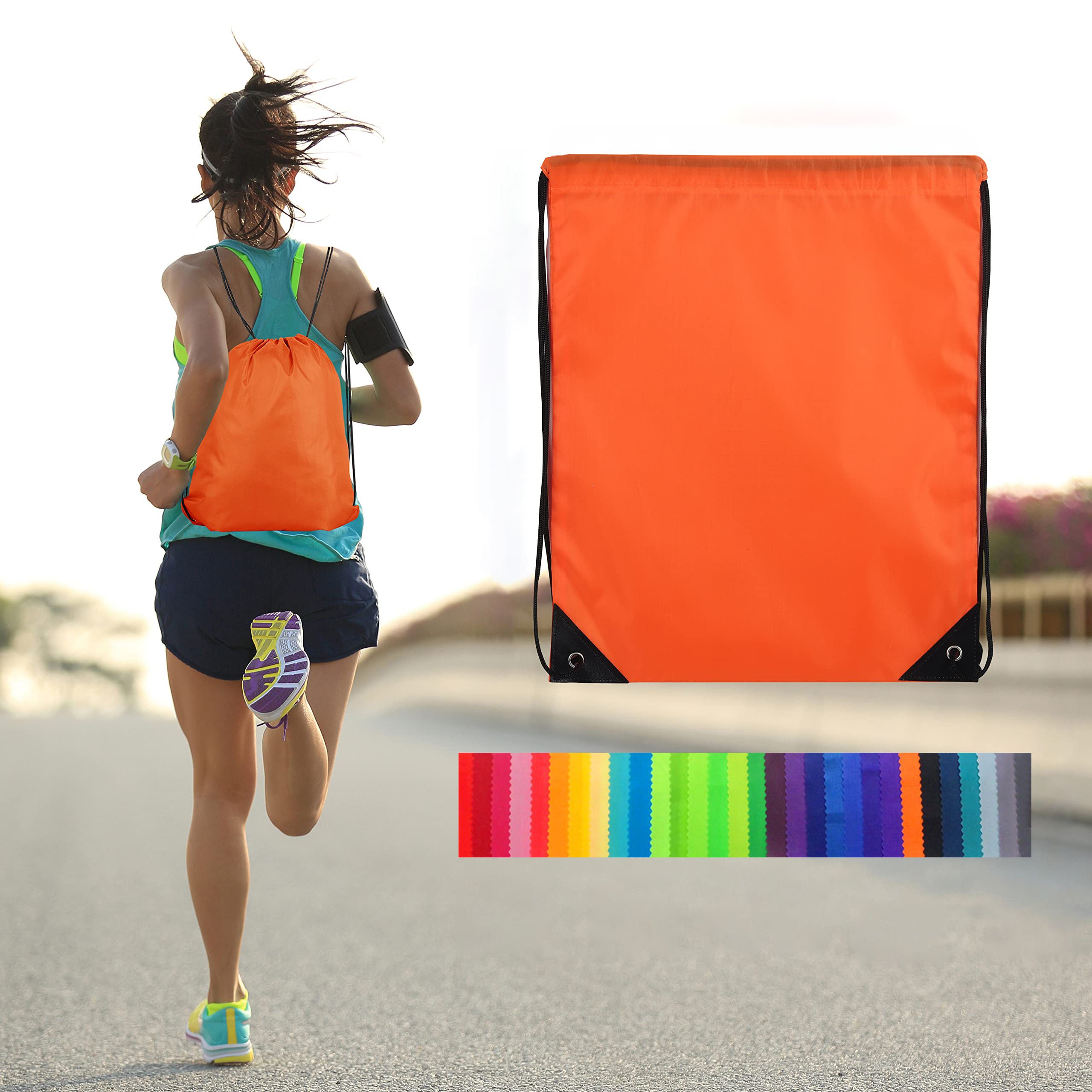 High Quality wholesale size 210D travel drawstring sport polyester foldable backpack Shoes shopping bags storage Clothes