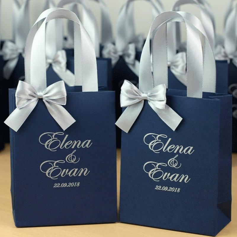 Luxury Gift Paper Bag Custom Made Printed Logo Jewelry Packaging Kraft Shopping Paper Bag With Ribbon Handles