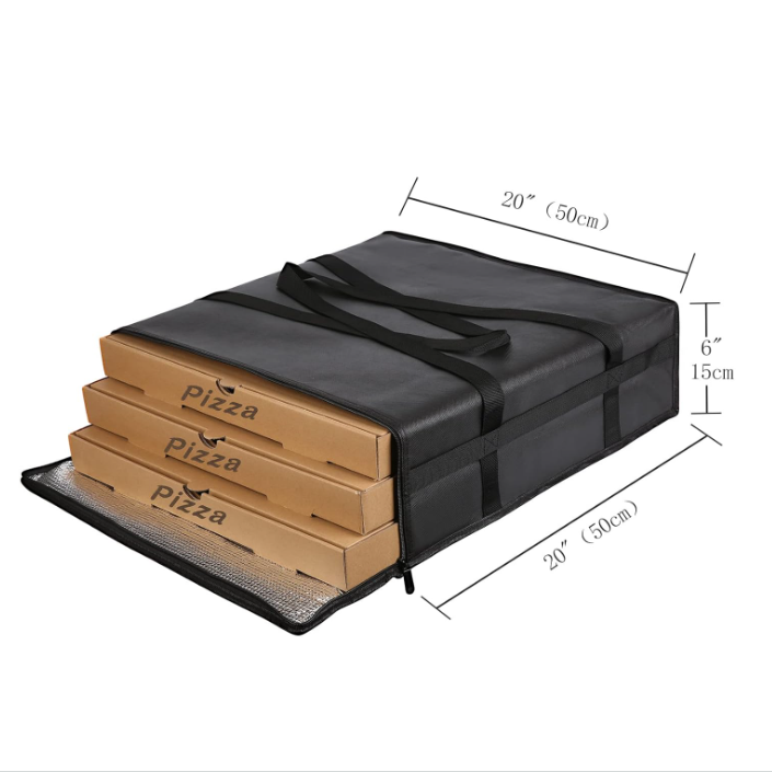 Large Insulated Pizza Delivery Bag 20 x 20 Inches for Food 50.8 x 50.8 cm Premium Shopping Bag