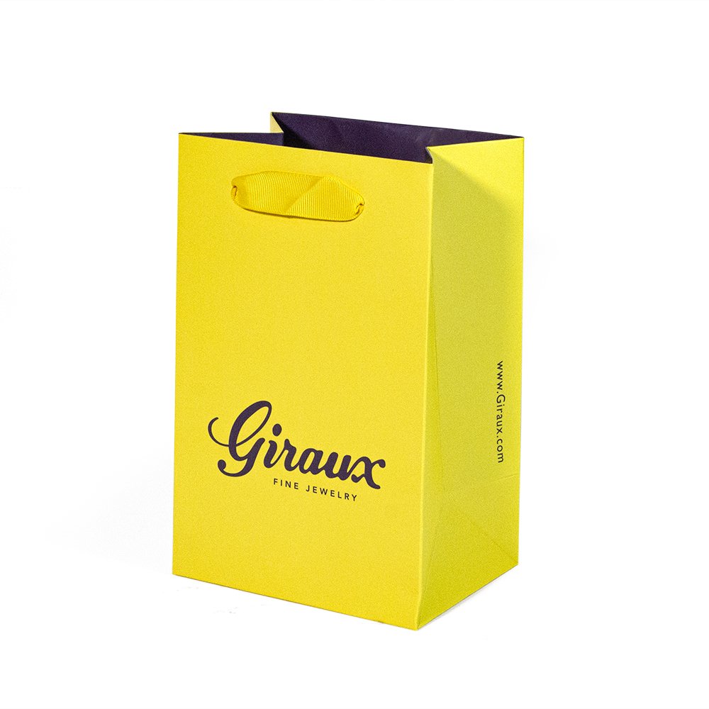 Luxury ribbon handle boutique shopping packaging customized printed euro tote paper gift bags with logo