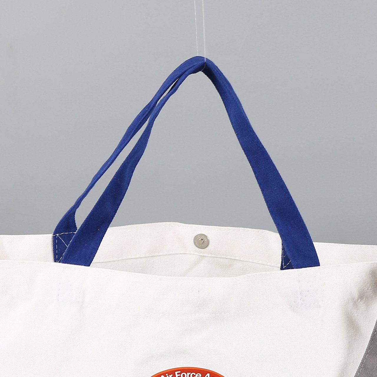 Custom Logo Printed Cotton Canvas Shoulder Bag Reusable Canvas Handbag Large Utility Canvas Tote Shopping Bag with Buckle Pocket