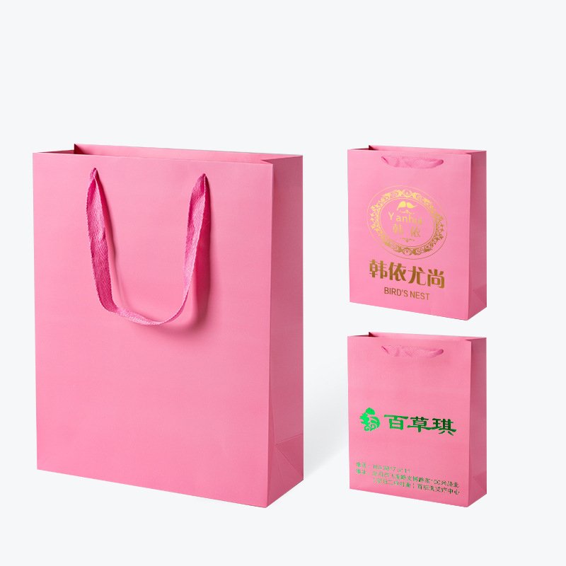 Custom Printed Handle Cardboard Packaging Tote Carrier Bags Black Matte Retail Luxury Gift Paper Shopping Bag with Logos