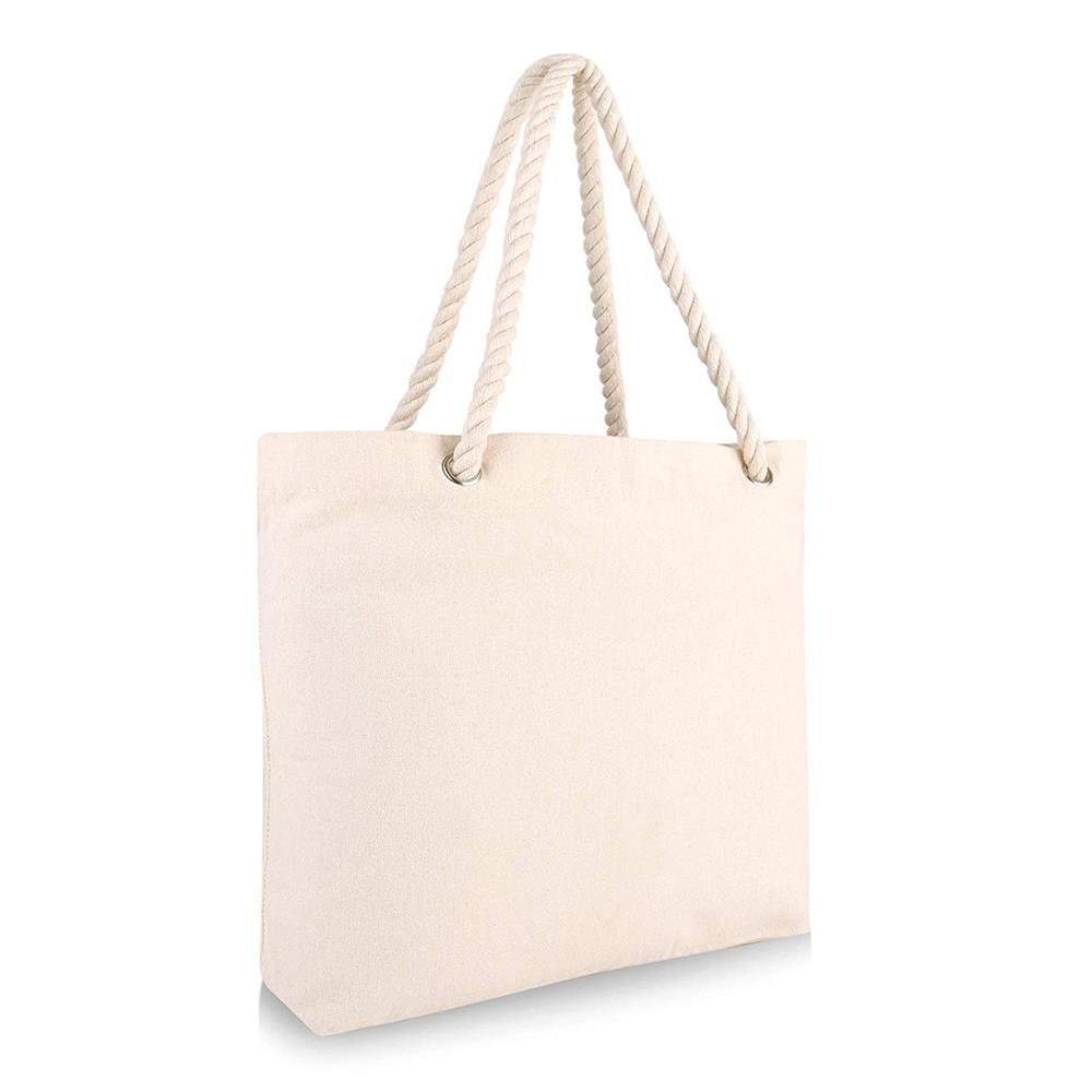 Reusable Foldable Shopping Canvas Cotton Bags With Rope Handle Plain Women Cotton Tote Bag Custom Printing Your Own Logo