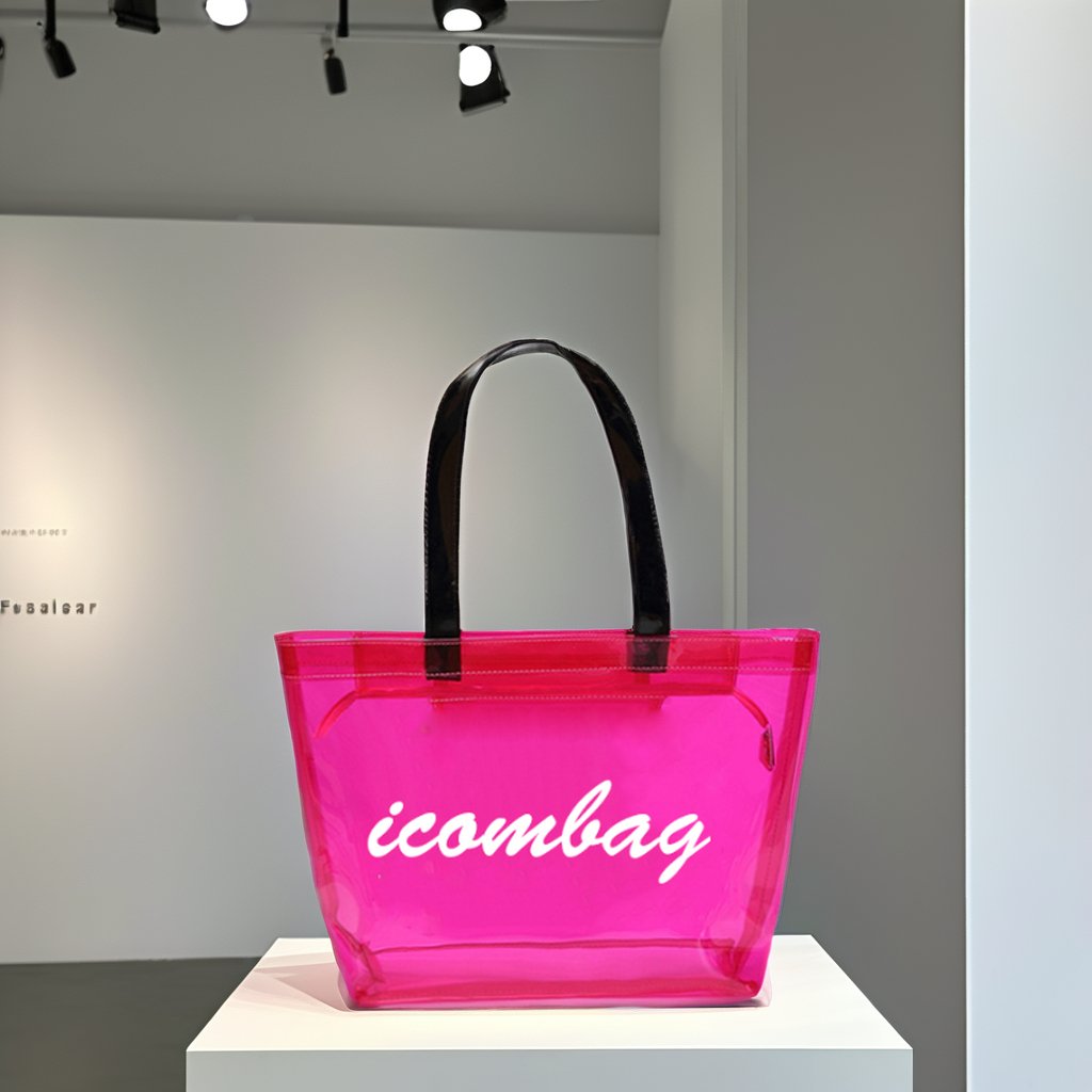 Wholesale Custom Logo Eco-Friendly Transparent PVC Tote Bags Fashionable Clear Shopping Bags Open Waterproof Shoulder Beach Bags