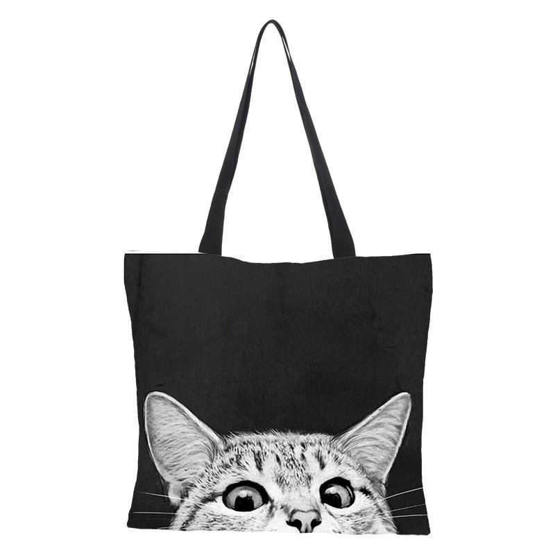 Creative Flower Pet Dog Print Bag Shopping Bag Graphic Tote Harajuku Shopper Women Shoulder Bag Funny Eco Large Capacity