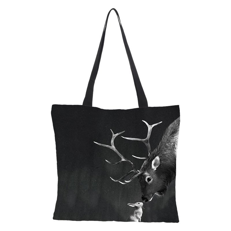 Creative Flower Pet Dog Print Bag Shopping Bag Graphic Tote Harajuku Shopper Women Shoulder Bag Funny Eco Large Capacity