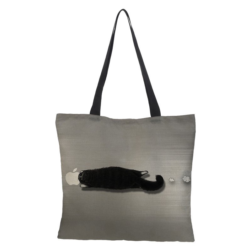 Creative Flower Pet Dog Print Bag Shopping Bag Graphic Tote Harajuku Shopper Women Shoulder Bag Funny Eco Large Capacity