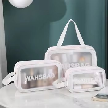 Cheap Manufacturer Custom Logo Zipper Pink Women Toiletry Cosmetic Travel Storage Clear Zipper PVC PU Bag