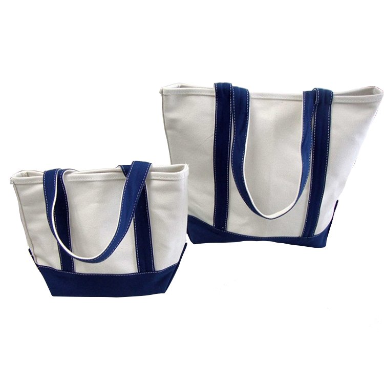 large tote fashion bag with different color handle for glocery college and shopping
