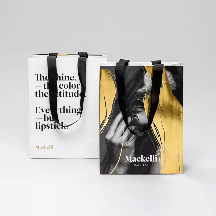 Custom Logo Fancy Shopping Bag For Cosmetic Perfume Jewelry Product Paper Bag With Ribbon