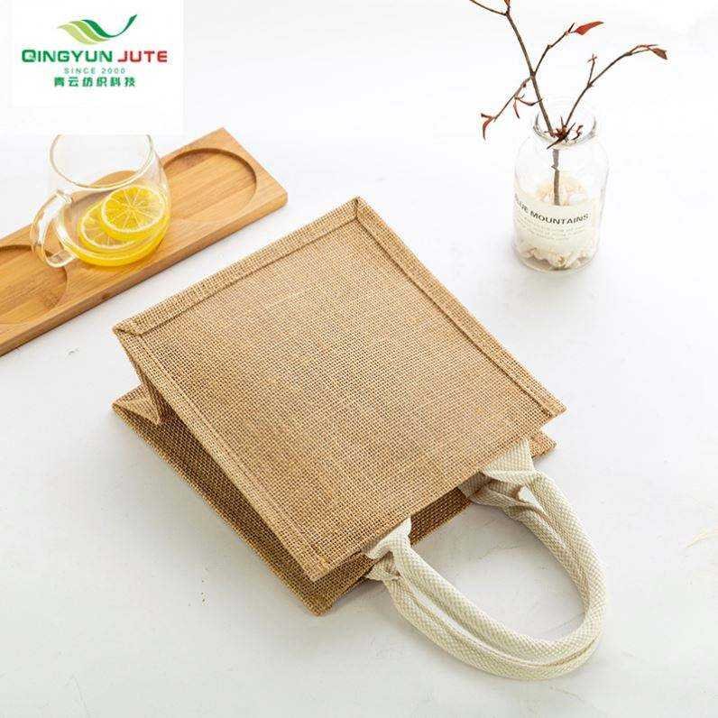 Eco Shopping Tote Bag Custom Logo Handbag Burlap Shopping Gunny Jute Bag