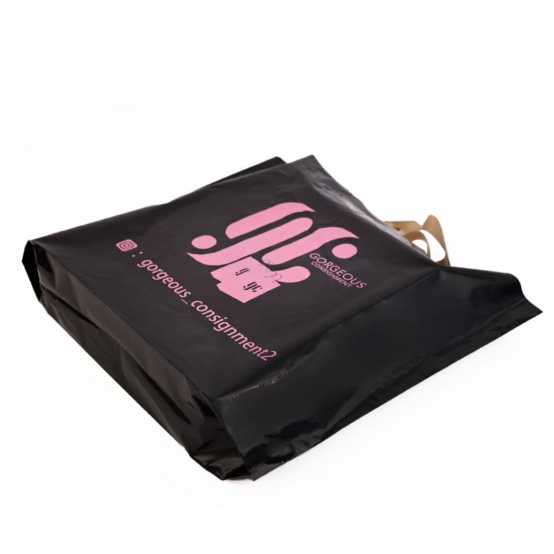 Customized Logo Black plastic Printing Garment For Business shipping Packaging Plastic Shopping Bag