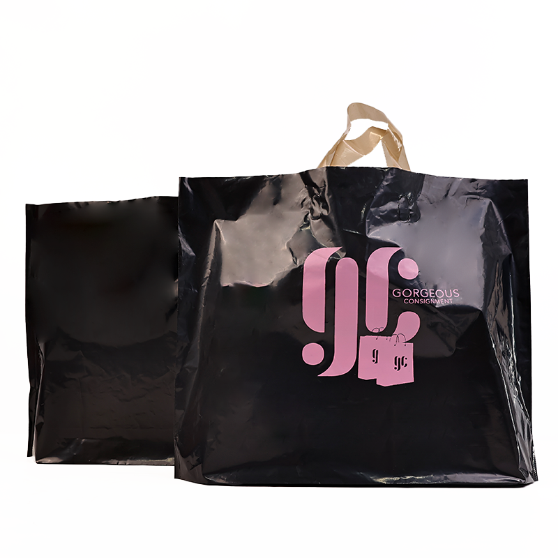 Customized Logo Black plastic Printing Garment For Business shipping Packaging Plastic Shopping Bag