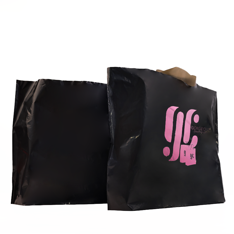 Customized Logo Black plastic Printing Garment For Business shipping Packaging Plastic Shopping Bag