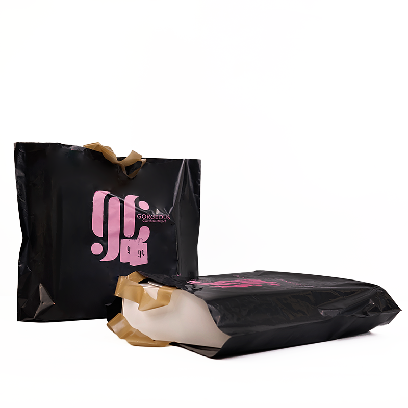 Customized Logo Black plastic Printing Garment For Business shipping Packaging Plastic Shopping Bag