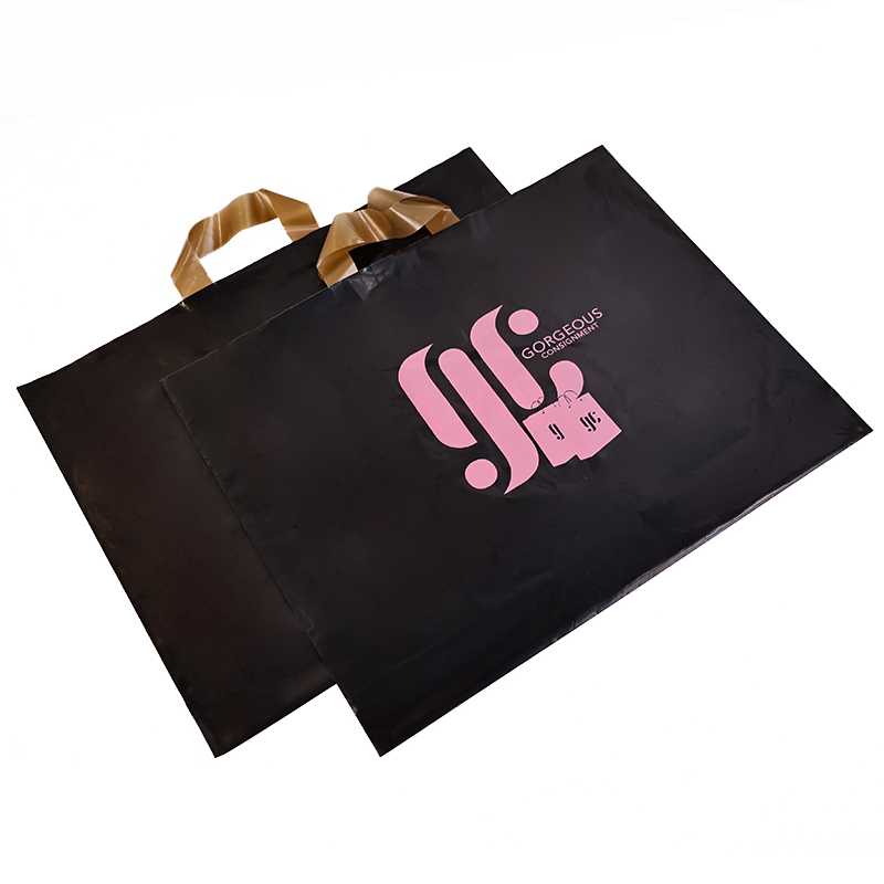 Customized Logo Black plastic Printing Garment For Business shipping Packaging Plastic Shopping Bag