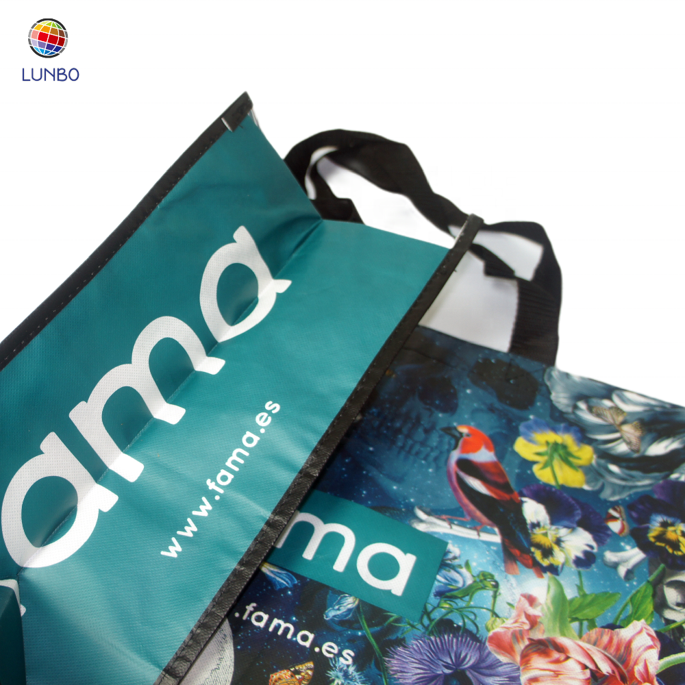 OEM/ODM Shopping Tote Custom Flower Pattern Print Large ECO Friendly Recycled Laminated Non woven Bag