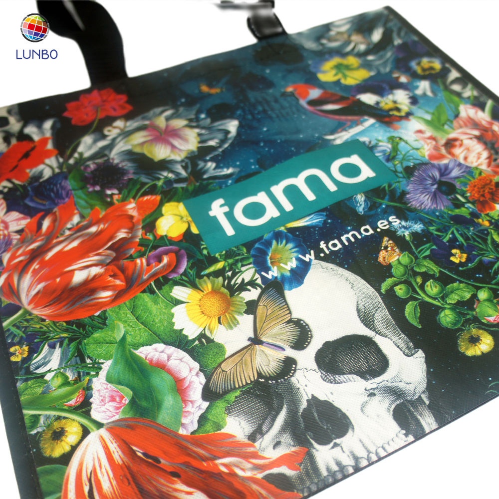 OEM/ODM Shopping Tote Custom Flower Pattern Print Large ECO Friendly Recycled Laminated Non woven Bag