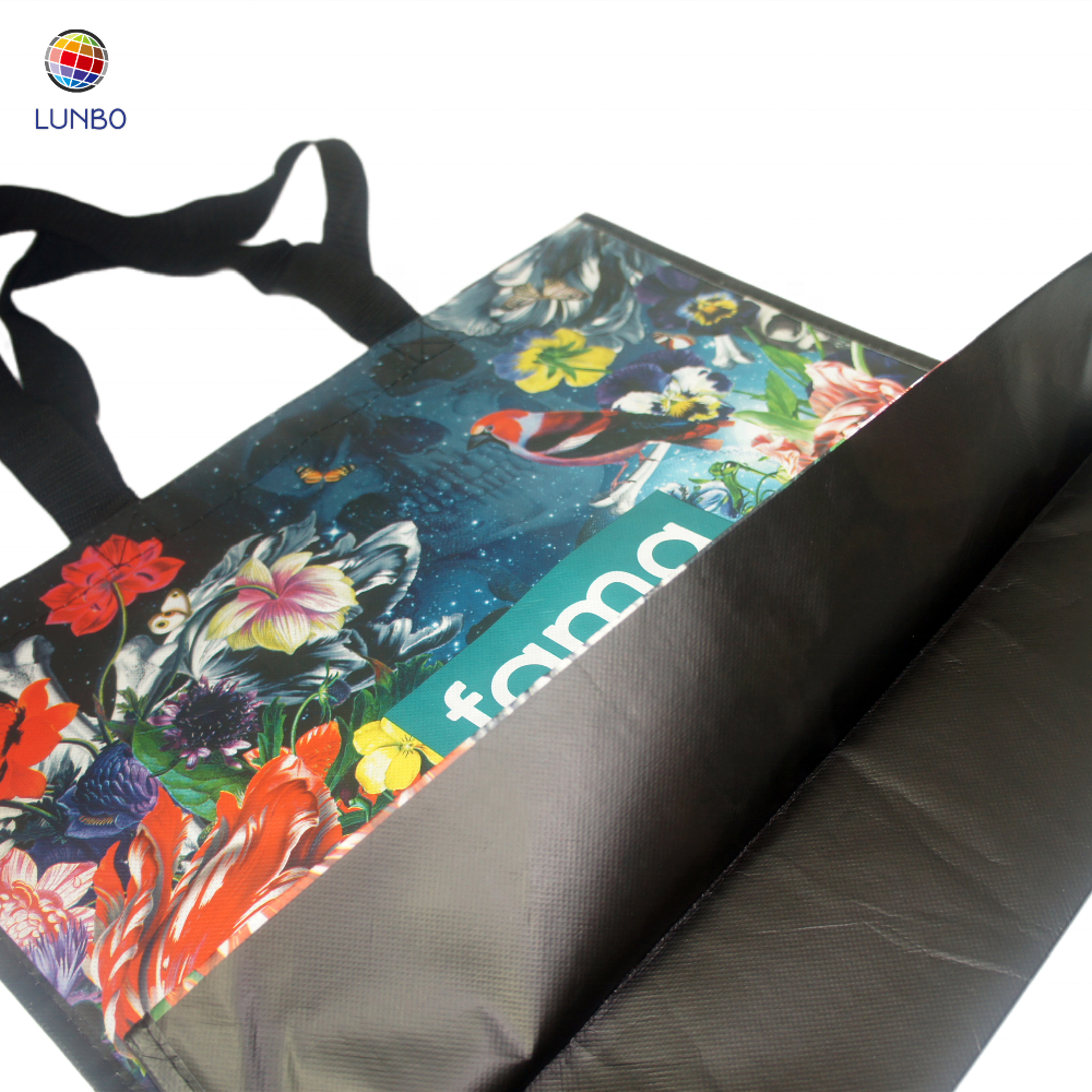 OEM/ODM Shopping Tote Custom Flower Pattern Print Large ECO Friendly Recycled Laminated Non woven Bag