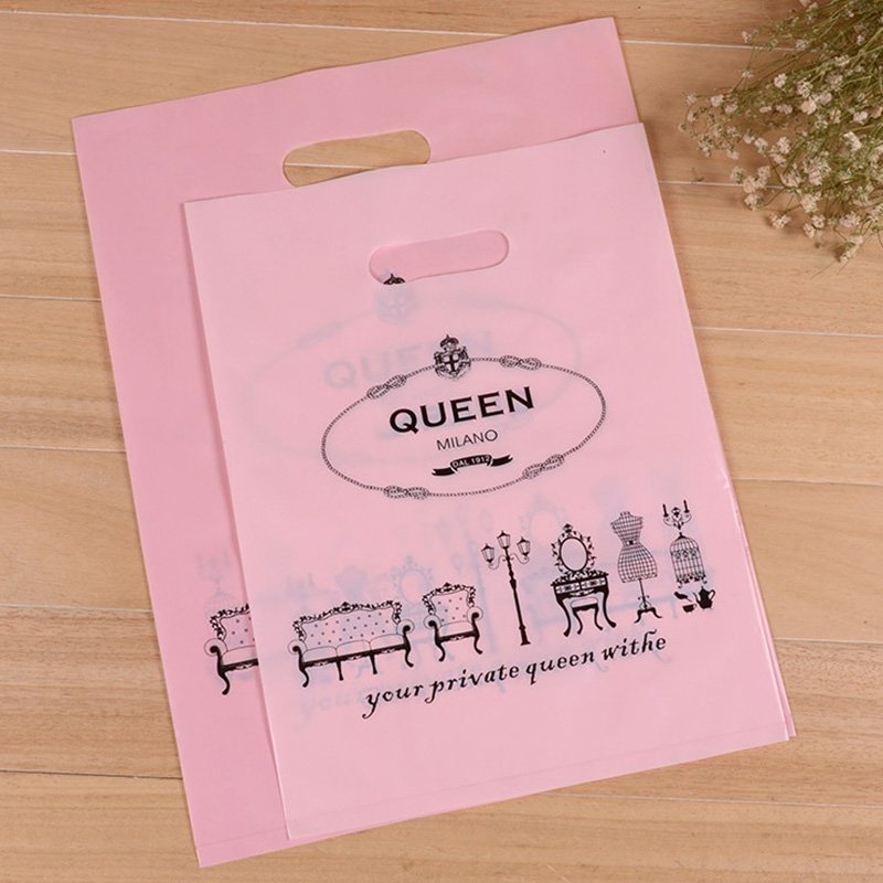 Wholesale Plastic Shopping Bag Custom Logo Printed Biodegradable Die Cut Plastic Packaging Bags For Clothes With Handle