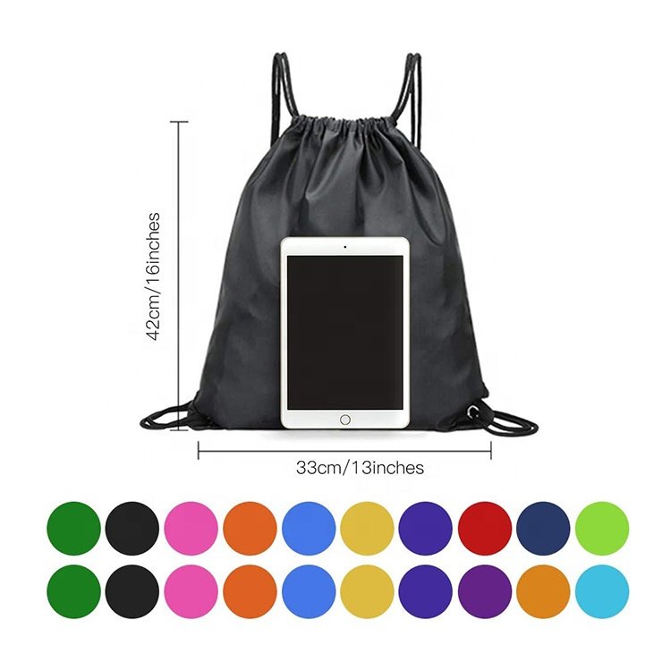 Mix Colors Custom Nylon Polyester Drawstring Bag Hiking Sport Basketball Yoga Drawstring Backpack sport Cinch Sacks