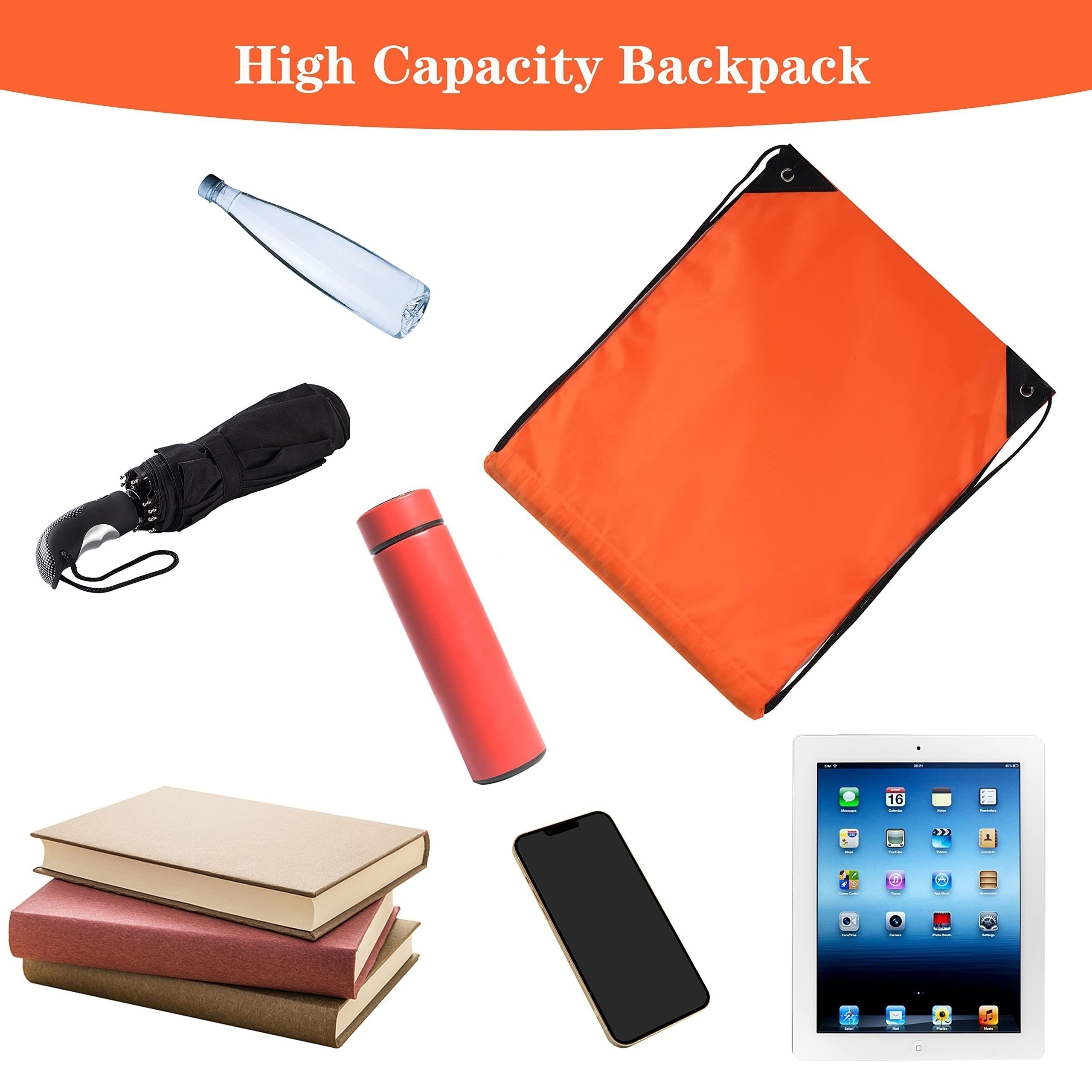 Mix Colors Custom Nylon Polyester Drawstring Bag Hiking Sport Basketball Yoga Drawstring Backpack sport Cinch Sacks