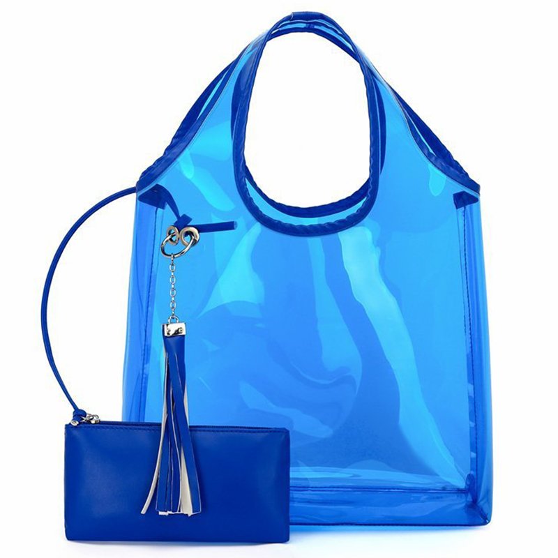 Clear Security Work Tote Shoulder Bag Women Handbag Purse PVC Transparent Shopping Bag
