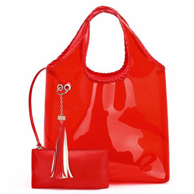 Clear Security Work Tote Shoulder Bag Women Handbag Purse PVC Transparent Shopping Bag