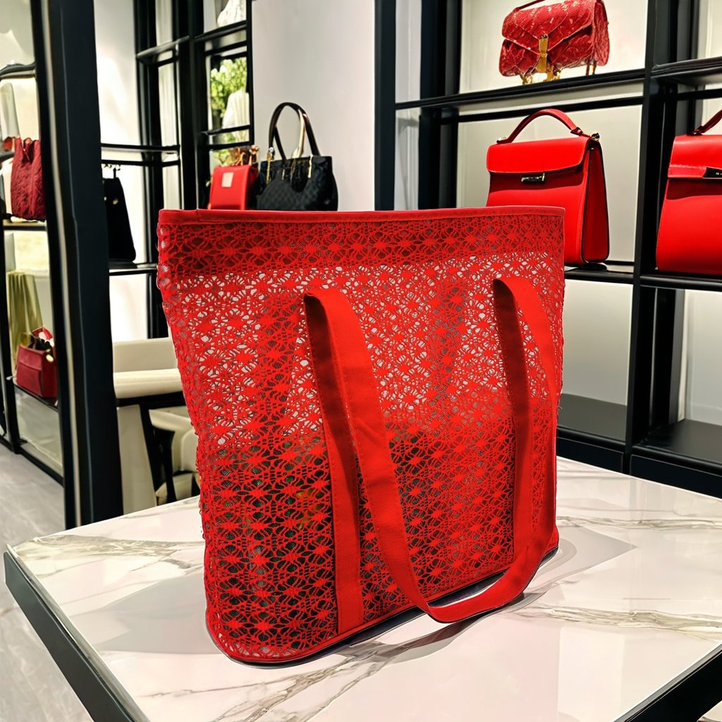 Fac Wholesale Hot-Selling Large Capacity Nylon Mesh Tote Bag Linen Lining Supermarket Shopping Clothing Travel Dual Handle Cover